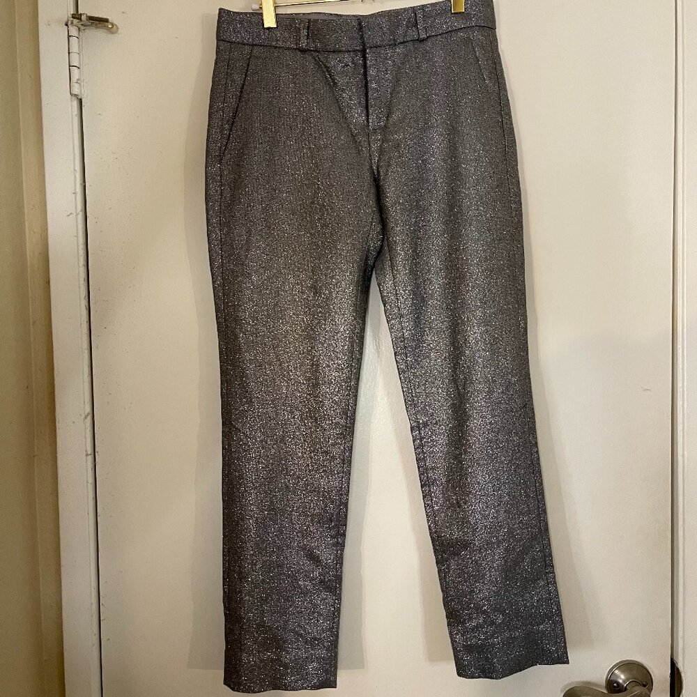 Banana Republic Avery Silver Slacks 0P – Vintage Mid‑Rise Ankle Length